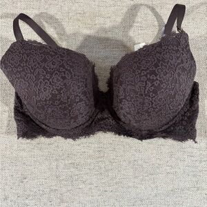 Lace Underwire Bra in Dark Purple